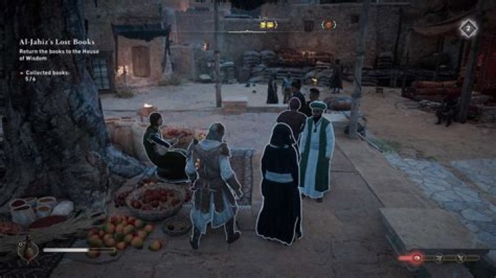 Basim walks toward a Dervis Artifact location in AC Mirage.