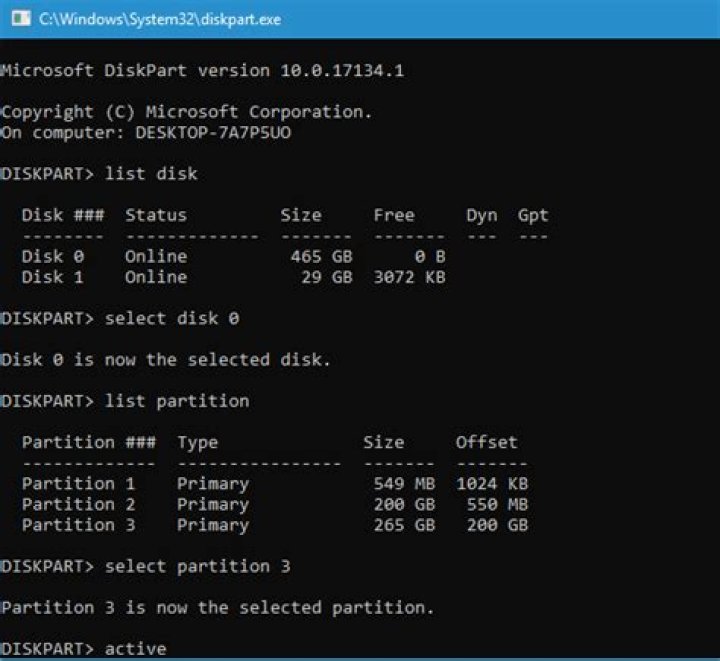 change primary partition