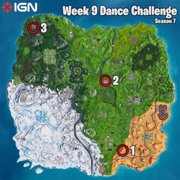Fortnite week 9 dance challenge map