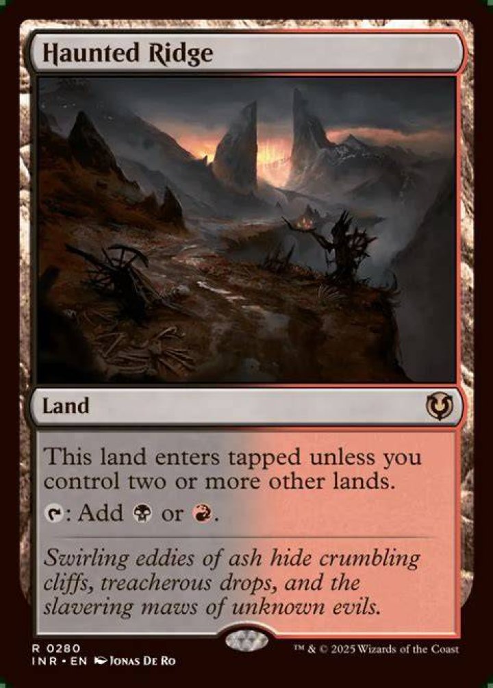 Haunted Ridge, a land, provides either black or red mana.