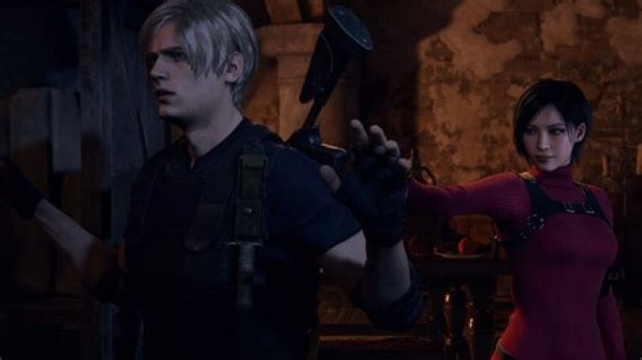 Leon S Kennedy confronts a golden knight inside the Mausoleum in Resident Evil 4 remake