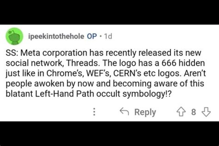 Number theory about Threads' logo circulates on social media. (Image via Reddit/@@u/ipeekintothehole)
