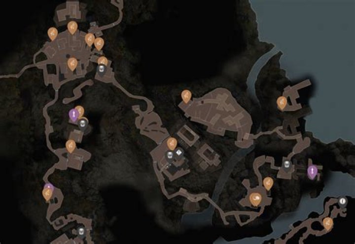 Resident Evil 4&nbsp;remake&nbsp;map with a path and items in the Abandoned Factory